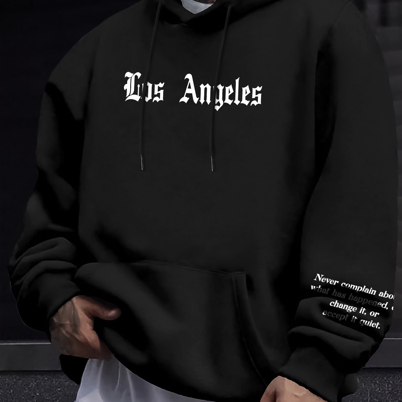 TEMU Nouveau pull à capuche pour homme avec cordon de serrage, imprimé printemps/automne, en , et capuche