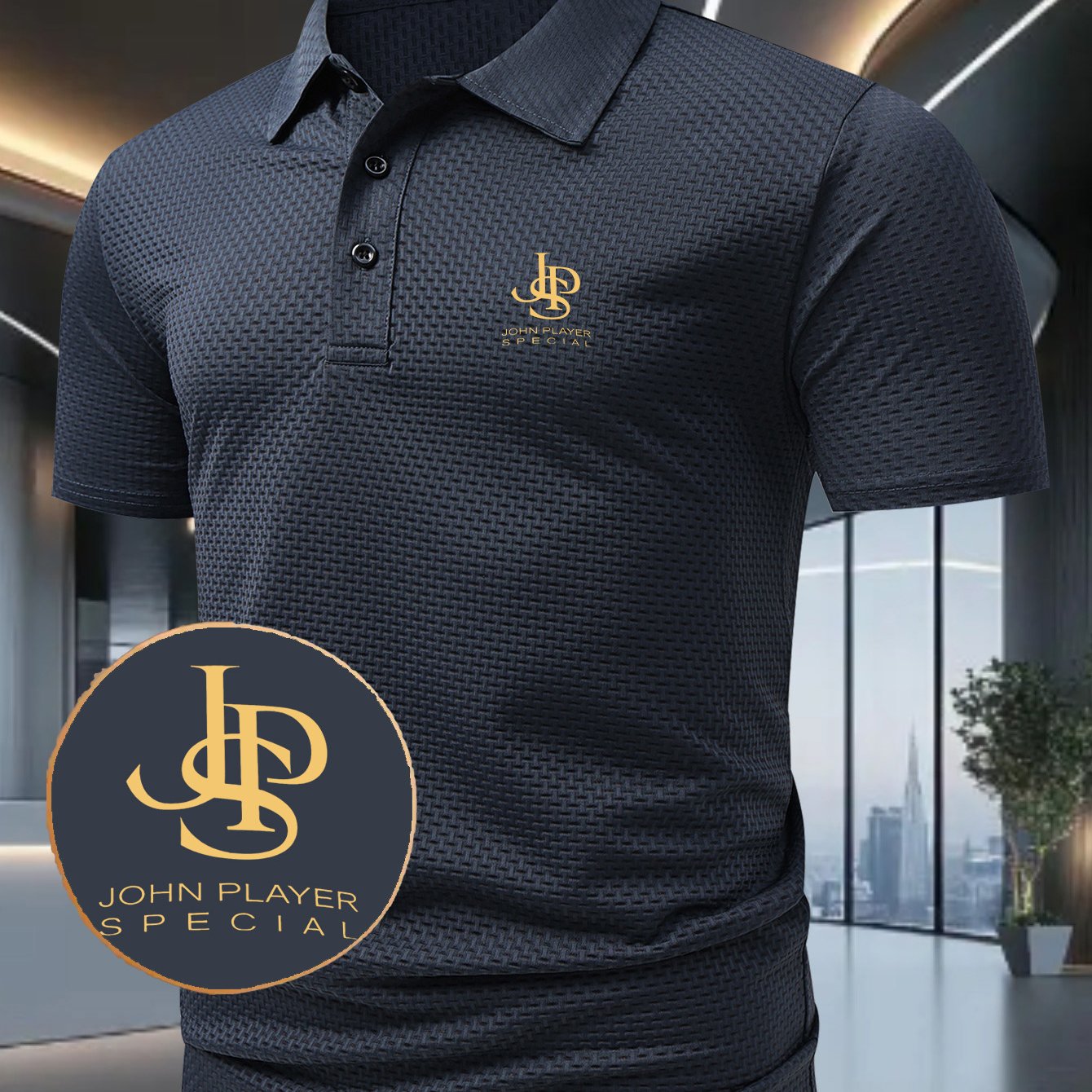 E-shop G1340-Special-Sommermode Herren Freizeit Kurzarm Poloshirt, Print Top, geeignet für Sport und , strapazierfähiges Gewebe