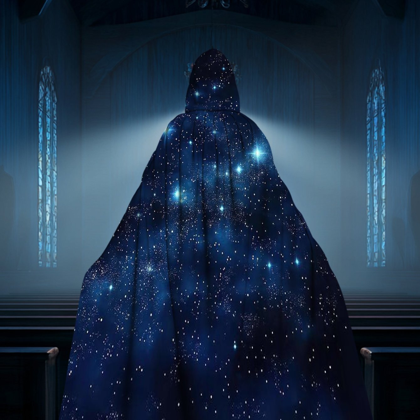 TEMU 1pc 2d Flat Printing Hooded Cape 100% Polyester Music Festival For Indoor Use Themed Parties Party Favors Festivals, 2d Flat