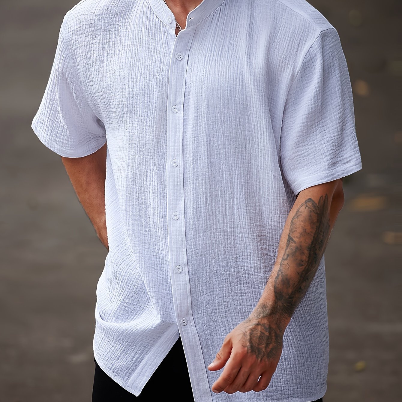 Men's Casual Plus Size Shirt, Plus Size