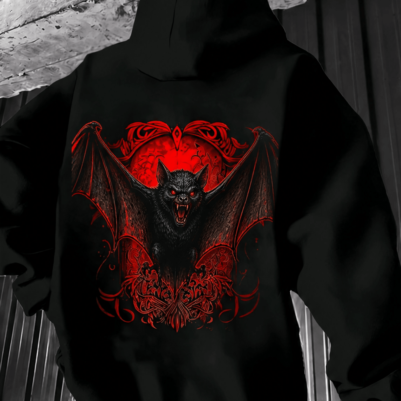 Image of 's Hoodie Gothic Pattern Trendy Printed Sweatshirt Streetwear Style For Man's Hoodie Thickened Sweatshirt Autumn Winter Casual Outdoor Wear Gift For Gothic