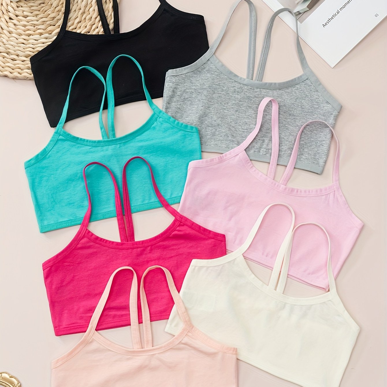 7pcs Girls 8-12 Years Old Mixed Camisole