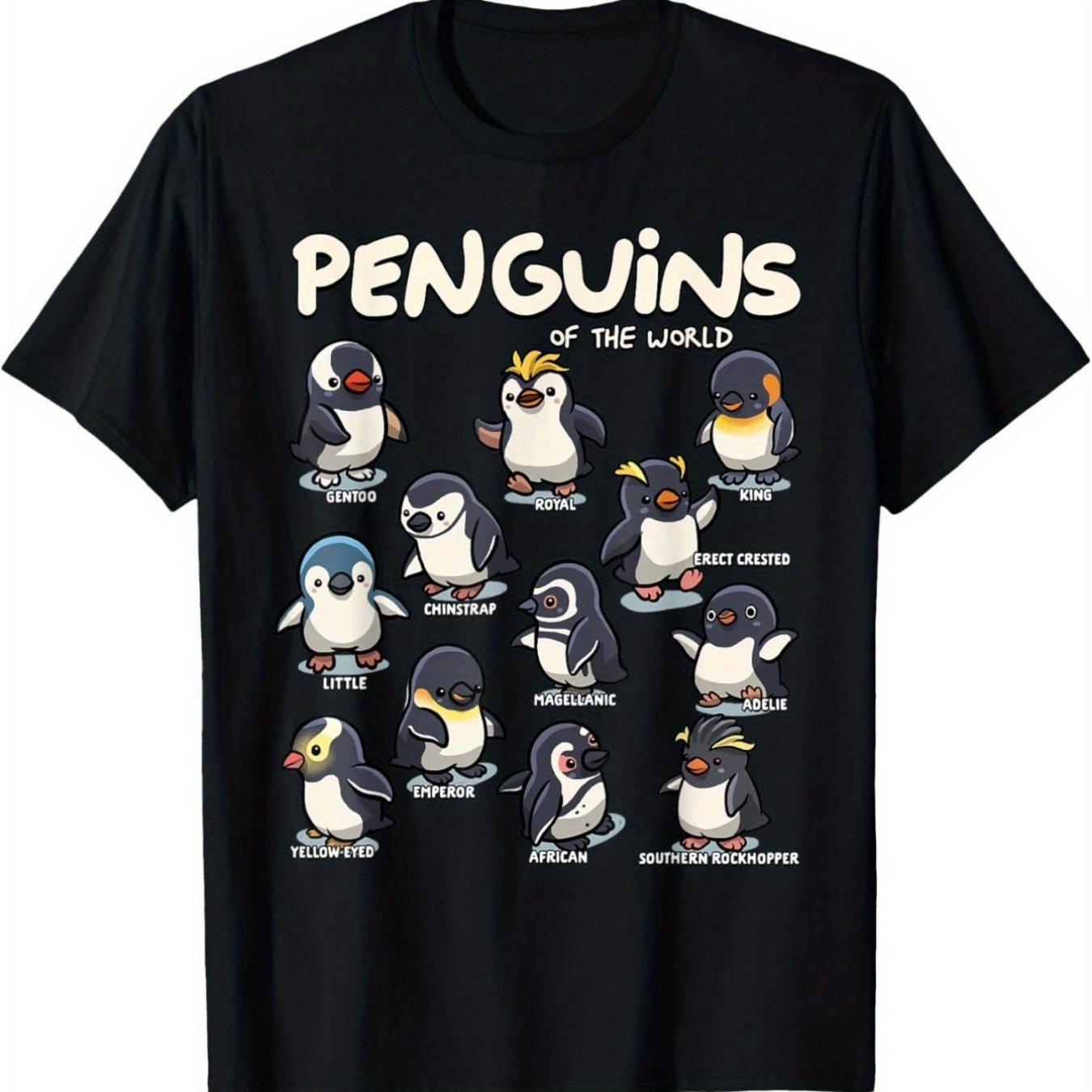 TEMU Penguins Penguin Lovers T-shirt For Kids Boys For Summer, Birthday Gift To Teens