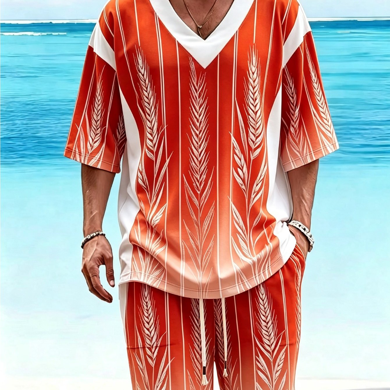 Men's Short Sleeve T-shirt And Drawstring Shorts Set, Summer Graphic Print Crew Neck T-shirt Drawstring Outdoor Casual Sports Shorts Set 2pcs