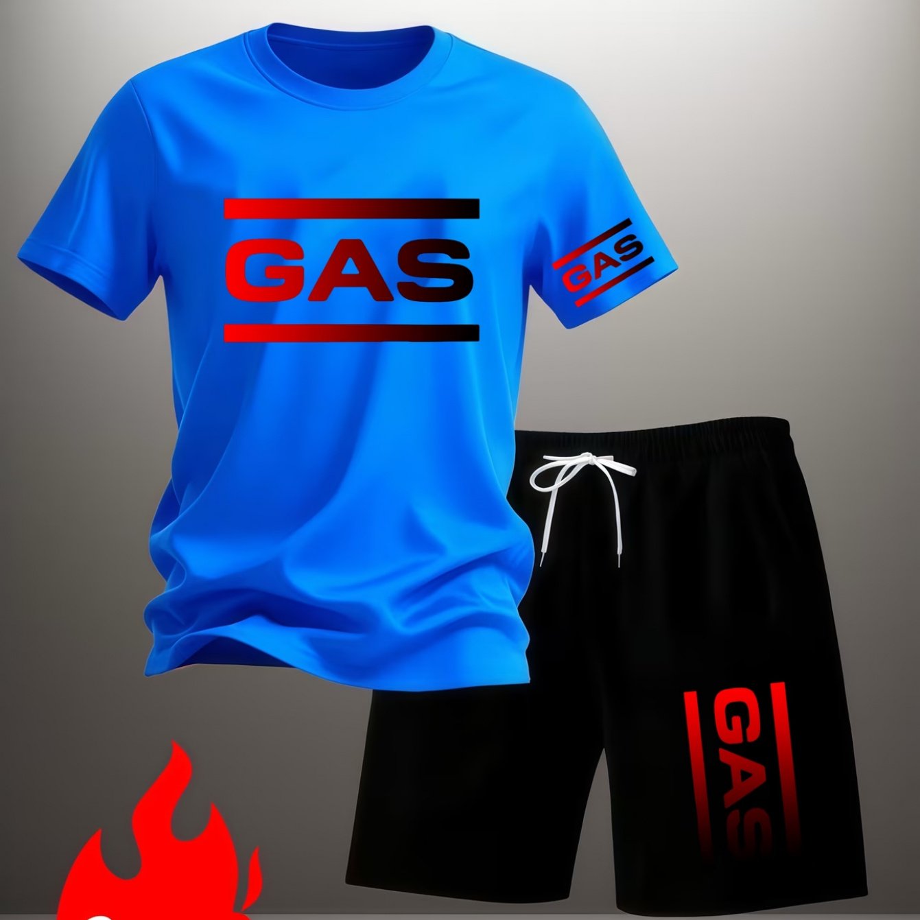 TEMU Men's Casual Sporty Fashion Short-sleeve Top And Shorts 2pcs Set, Versatile Outfit For Outdoor Running, Fitness, Home, And Daily , In Multiple