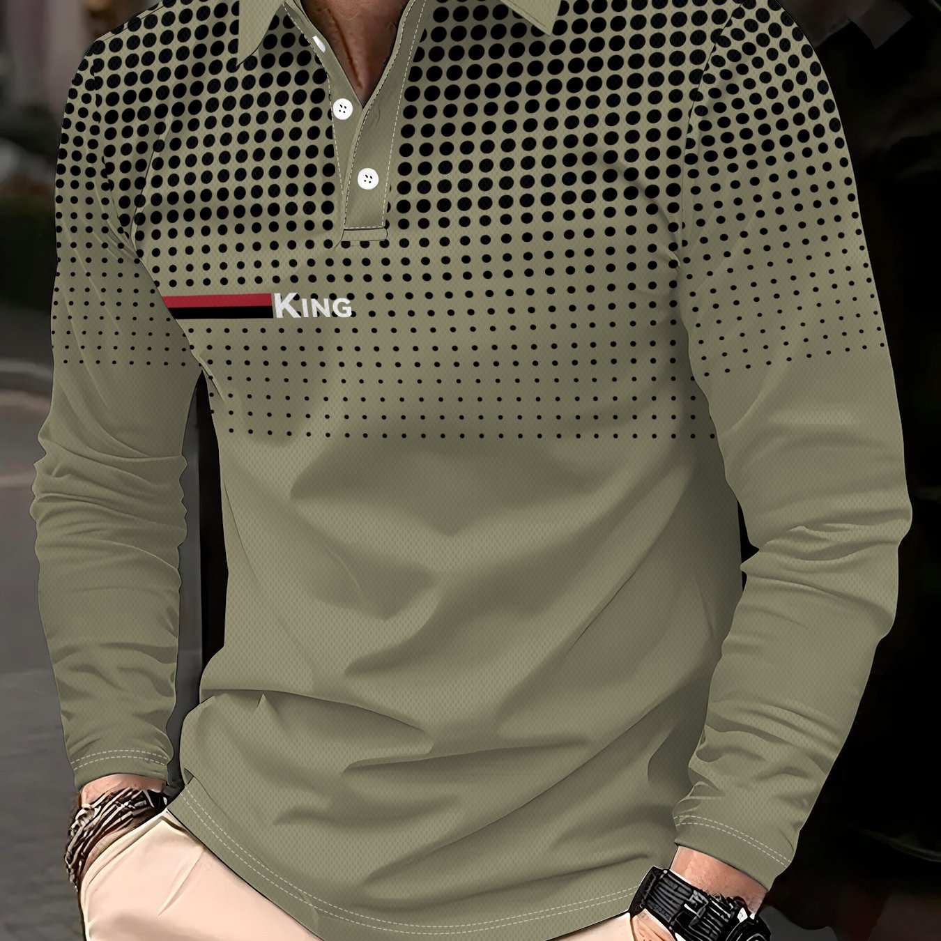 TEMU [printed Design - Not Textured] Fashion, Casual Comfortable Long-sleeve Shirt