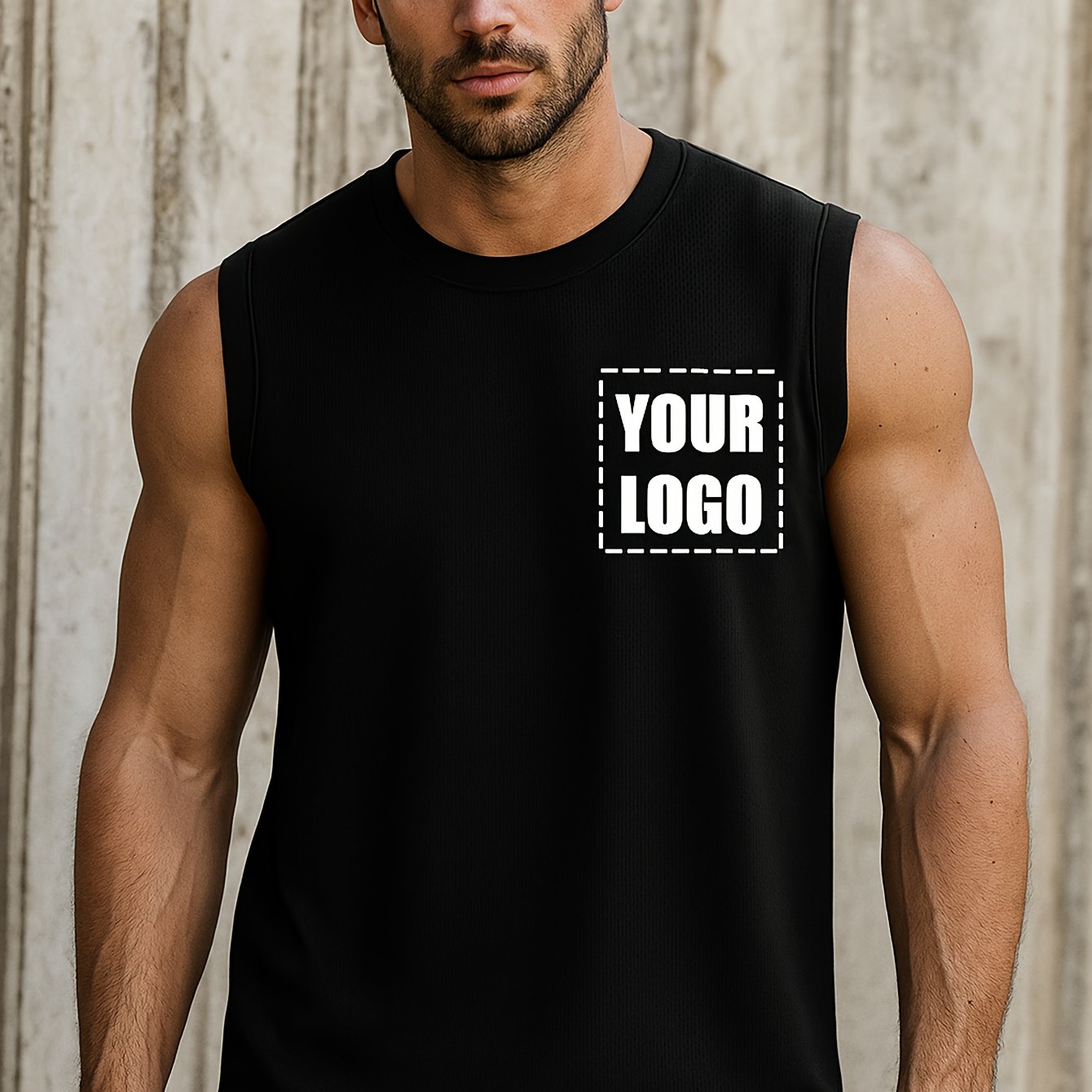 Image of Men's Customisable Sleeveless T-shirt, Breathable And Quick-drying, Customised Picture, Word Icon, Fashionable And Trendy, For Daily Wear, Boyfriend Gift, Men's Items, Team Gift, Corporate Uniforms