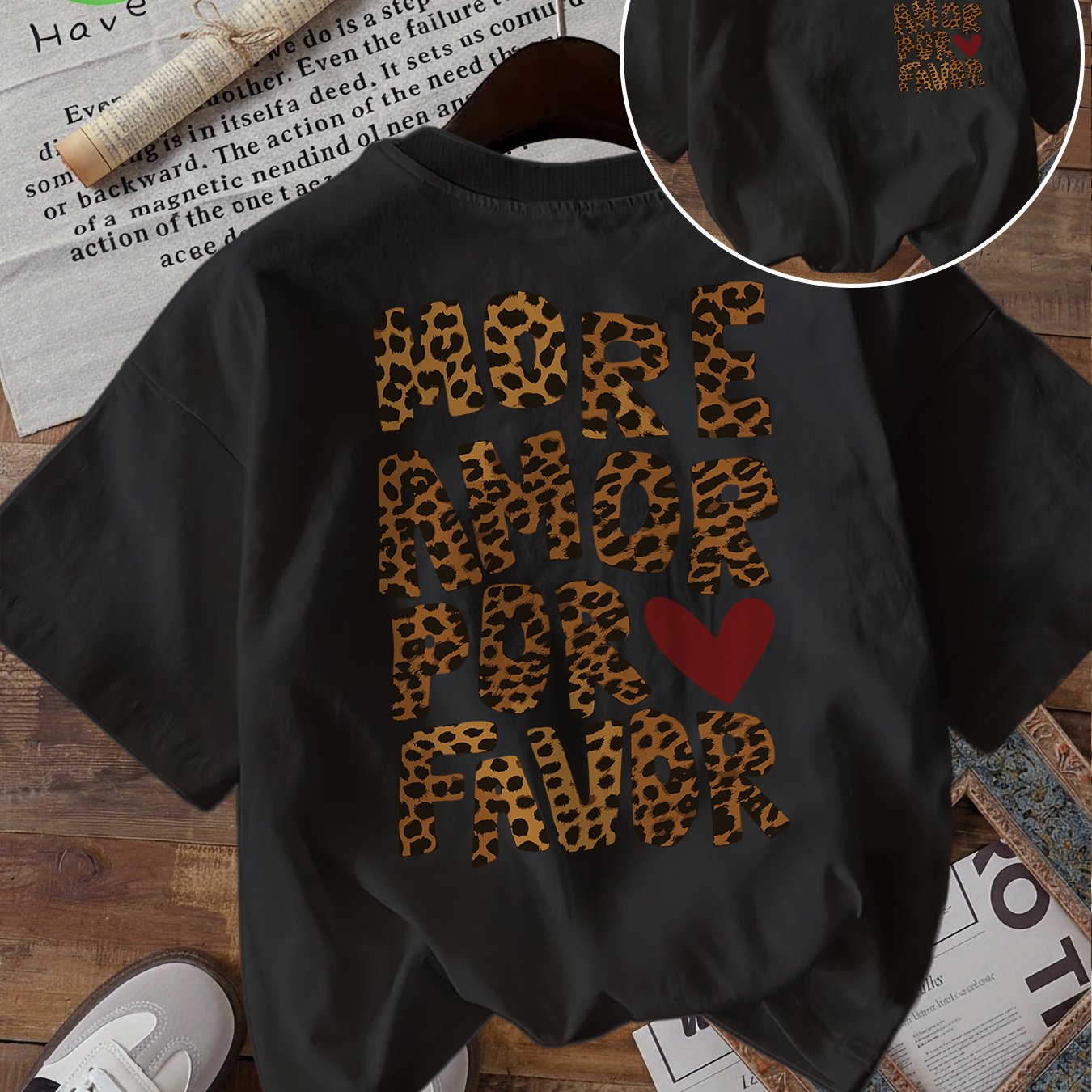 A Leopard Print Design Pure T-shirt Women's T-shirt High Quality T-shirt Summer Casual Wear For Who