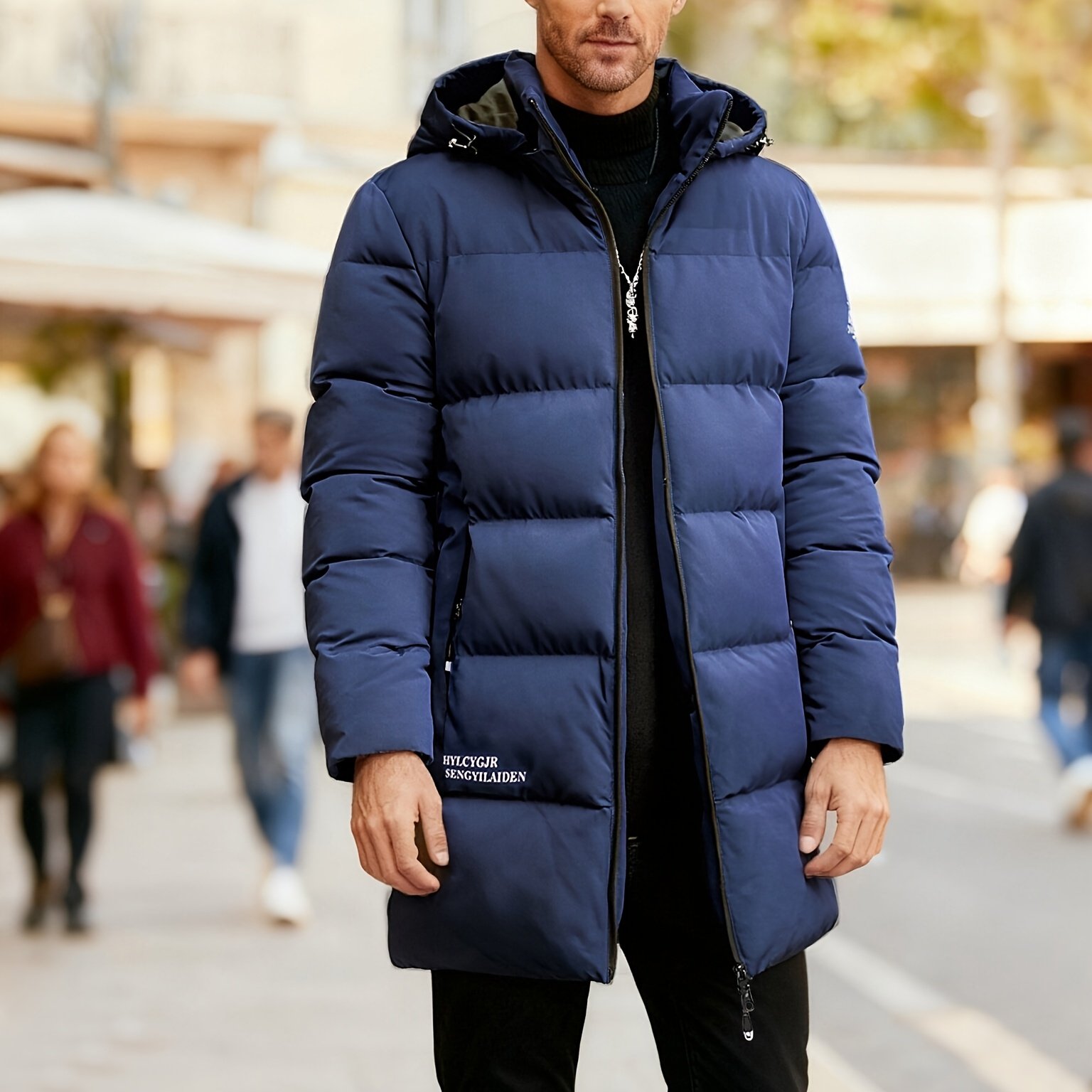 Мужскаякурткадляэкстремальныххолодныхпогод-Прочныйзимнийпальтосполноймолнией,утепленнаяверхняяодеждаскапюшоном,неэластичныйматериалдляарктическихэкспедиций,формальныйиповседневныйиспользования-Длинноеформальноедизайнбезформальности,зимнеепальто,холоднаяодежда,прочныйполиэстер,мужскоезимнеепальто,кемпер,мужскаязимняяодежда