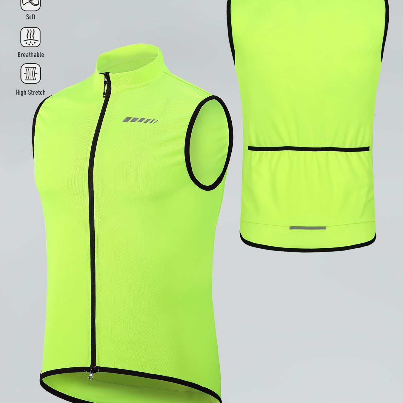 E-shop FABRINT Herren High-Elasticity Radtrikot Weste Ärmellos mit Rückentaschen – Atmungsaktives Ärmelloses Shirt für Laufen, Radfahren & Sport, Slim