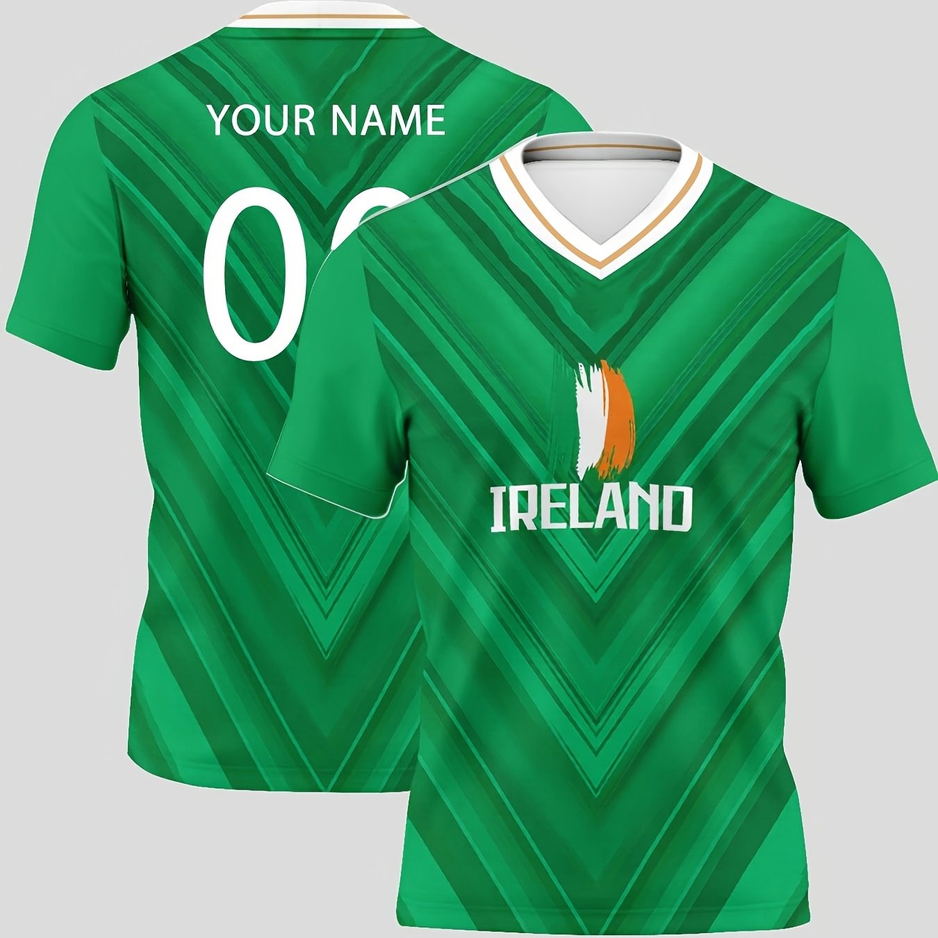 TEMU 2026 Style Football Jersey, -neck, Customizable Name And Number, Quick-dry Match Jersey, Customization, For Fans, Suitable For Outdoor And