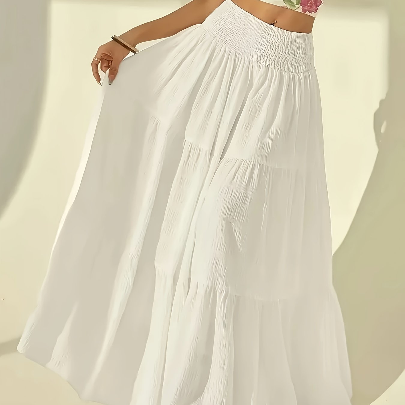 E-shop Plus Size - Plus Size - ein eleganter, hochtaillierter A-Linien-Minisrock für Damen - mit lockerer Passform, ausgestelltem Saum und Unifarben,