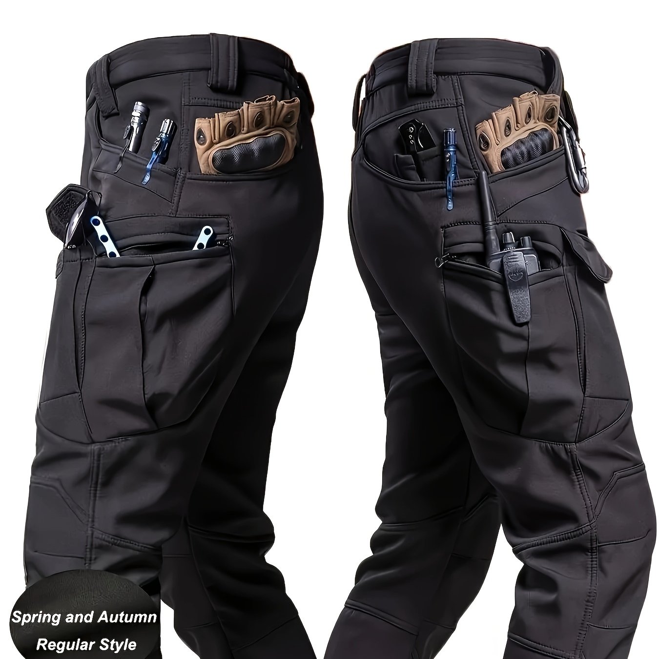 E-shop Herren Multi- Arbeitshose - Herren Outdoor Freizeit Taktische Hose - 90,7% Polyester, 9,3% Spandex - Strapazierfähiges Material mit elastischem