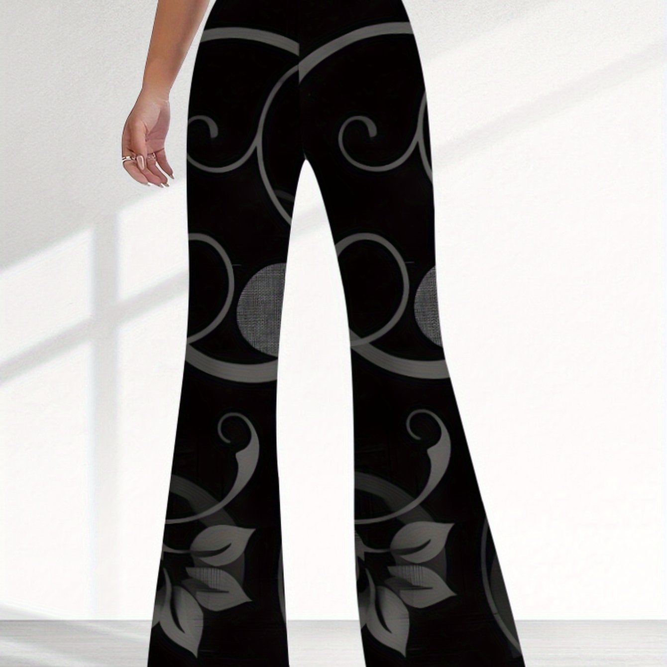TEMU del Design Lineare, Motivo , Design Esclusivo, e Morbide, Stampa , Pantaloni Lunghi da Donna, Pantaloni a d'Elefante Casual Versatili e di