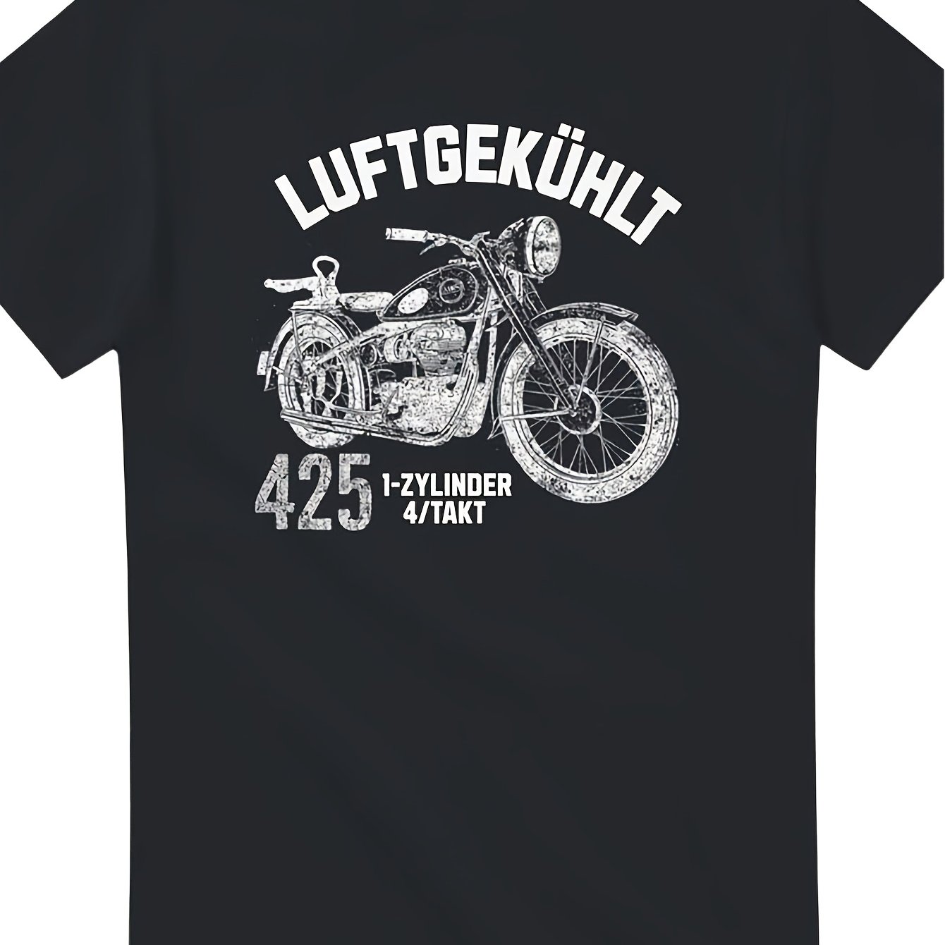 Image of 2026 New Style Tshirt 1cylinder 4stroke | East German Motorcycle Design In Grunge Style, Casual Crew Neck, Stretch Fabric, Regular Fit, Perfect For Men