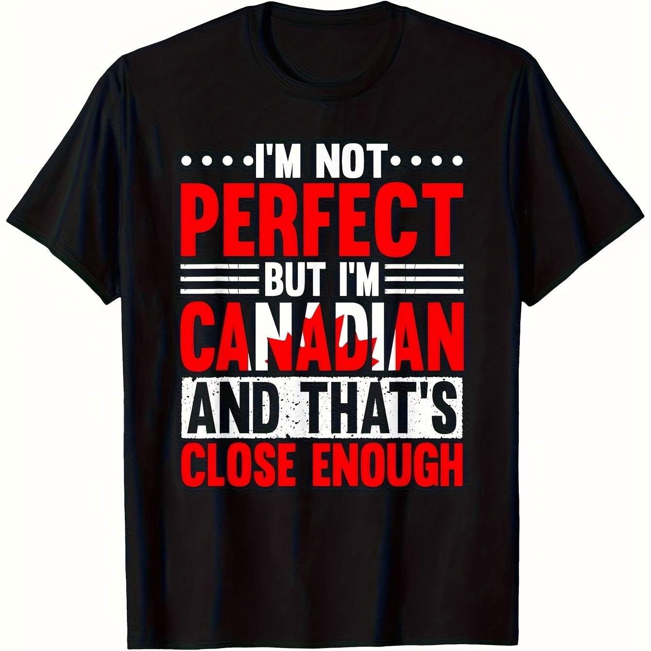 TEMU T-shirt Canadiennes pour Homme et Femme - Amusant pour Parents, Cadeau sur le Thème du Canada avec Érable, T-shirt Décontracté à Col Rond et