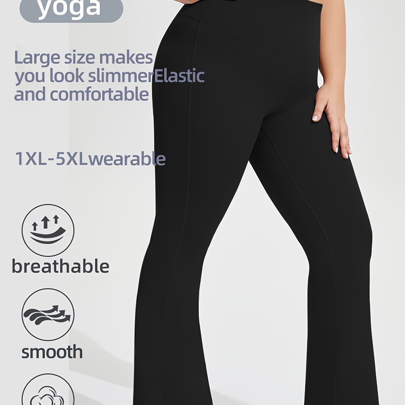E-shop Frühling Sommer Plus Size Damen High Waist Elastische Bequeme Outdoor Sport Freizeit Radfahren Fitness Yoga Horn Einfarbige Hosen