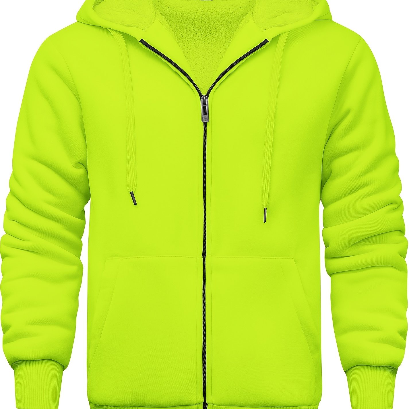 Neon yellow zip outlet up hoodie