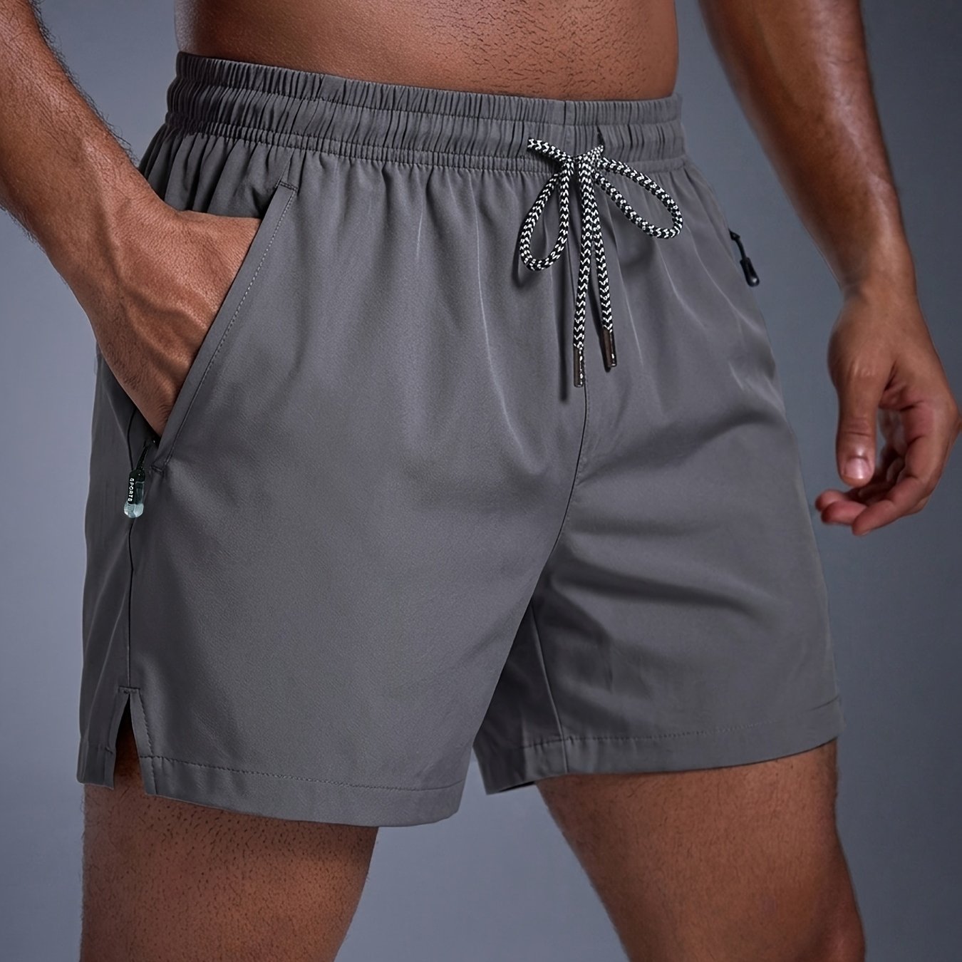 TEMU Men's Casual Sports Shorts, Made Of Breathable And Quick-drying Fabric, In Multiple Colors - Suitable For Daily Work, Morning , Running,