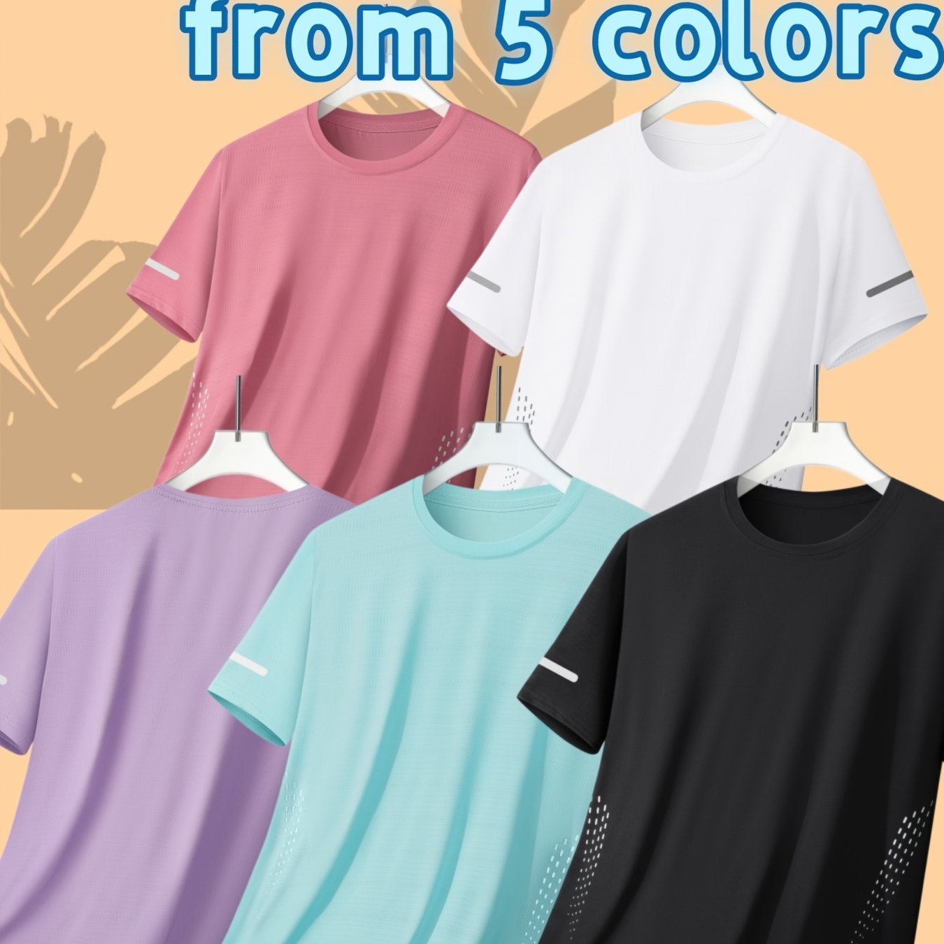 TEMU 3pcs Unisex Quick-dry Crew Neck Sports T-shirt, Icy Breathable Casual Simple Short-sleeve Top, Moisture-wicking Fitness, Running And Training