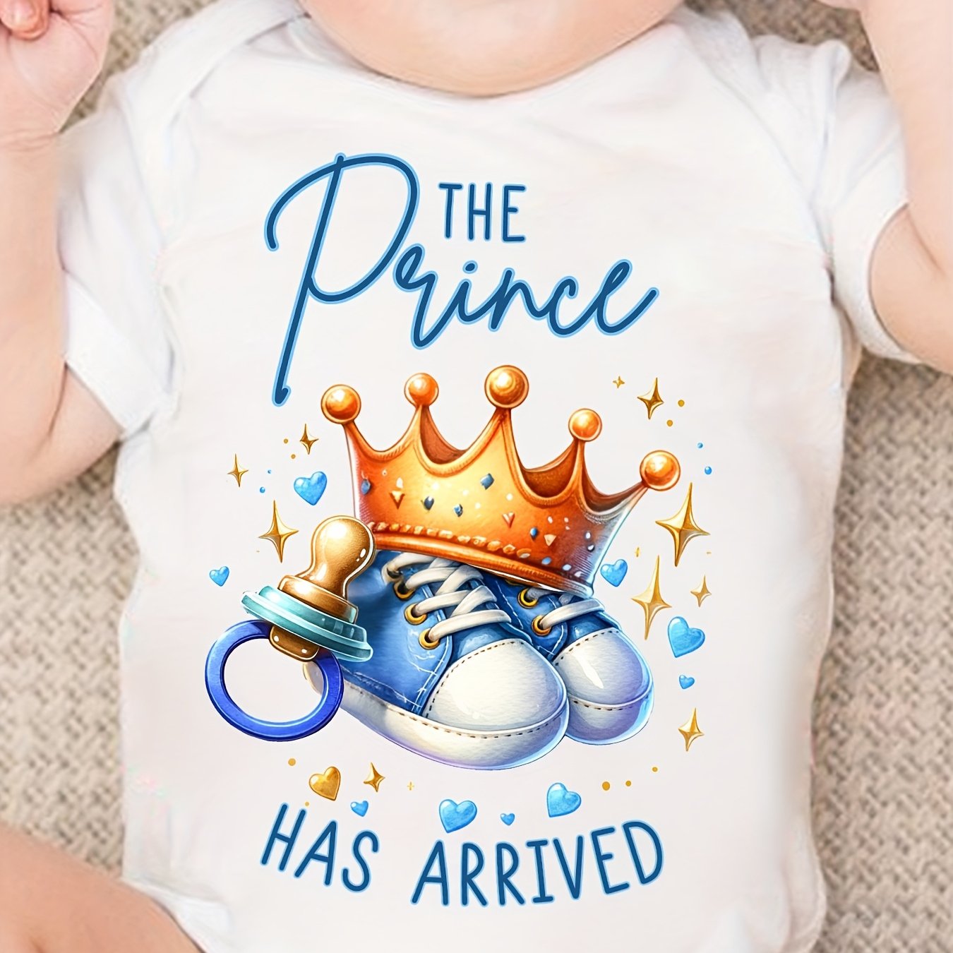 Image of Pf3822 Baby Boy Infant Triangle Romper Has Letter Print Newborn Cute Short-sleeved Climbing Suit, For Outdoor
