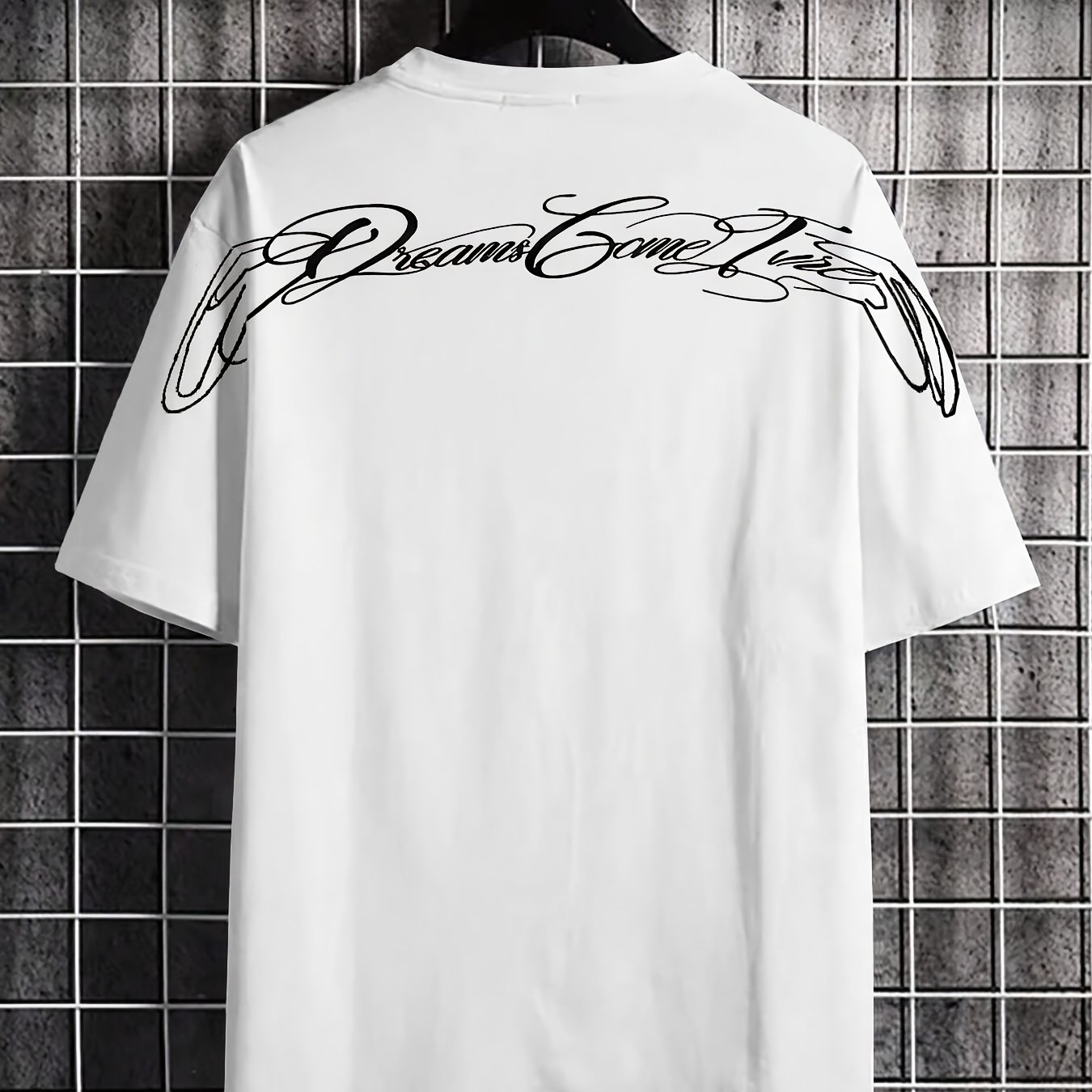 TEMU Men's Printed Short-sleeve T-shirt, - Neck Top, Fashionable And Suitable For , An Ideal Gift For