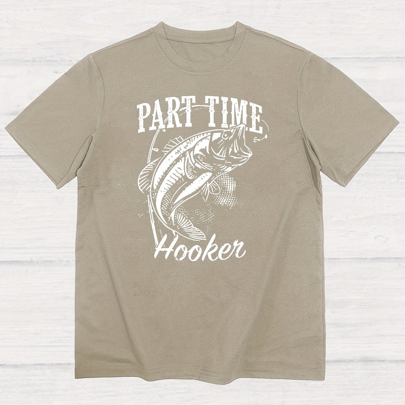 Men's Casual part Time Hooker Fish Graphic Print Round - Temu