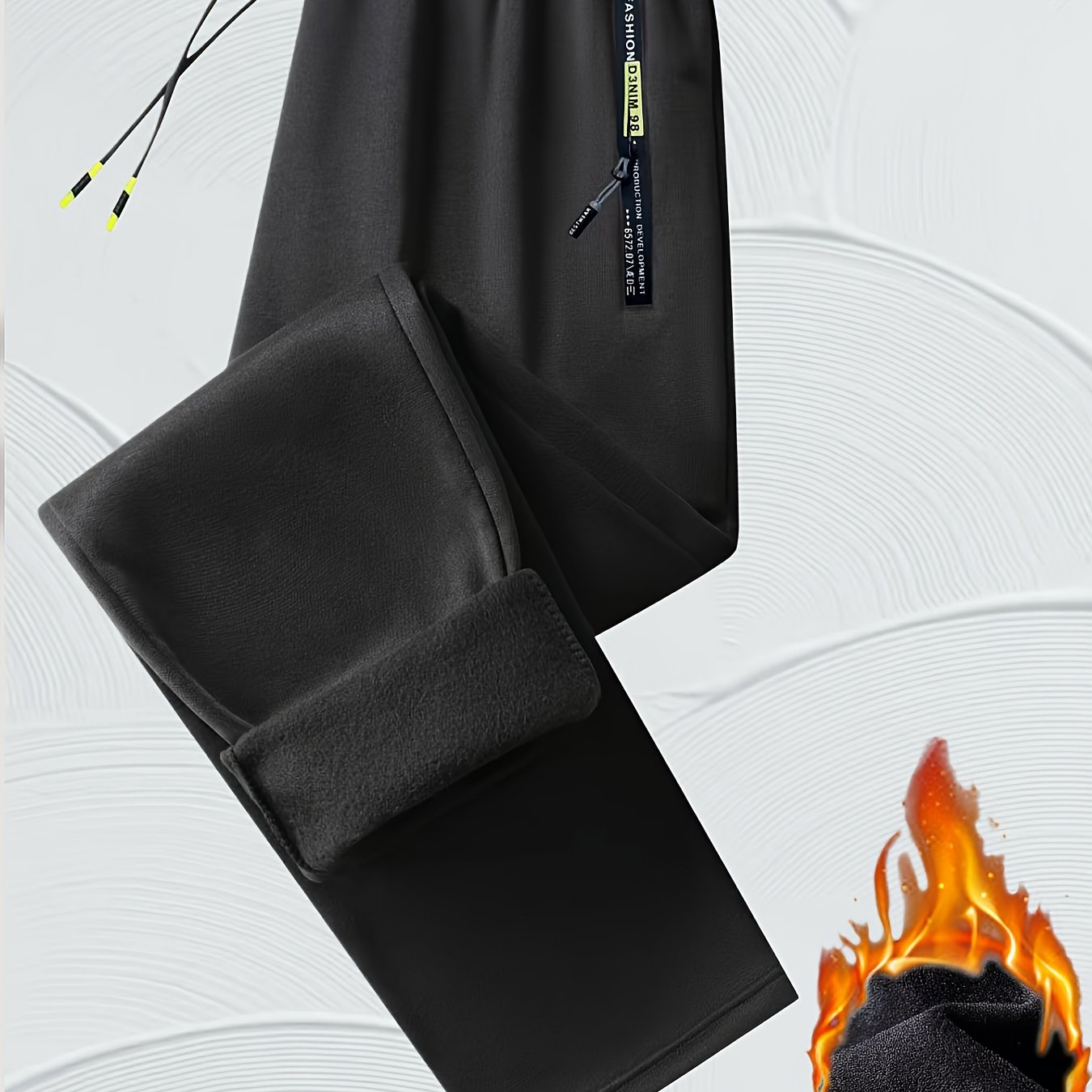 TEMU 1pc Men's Winter 3-color Optional Black/dark Gray/light Gray Fleece Warm Sports Pants With Zipper Pockets - Casual Athletic Trousers, Drawstring