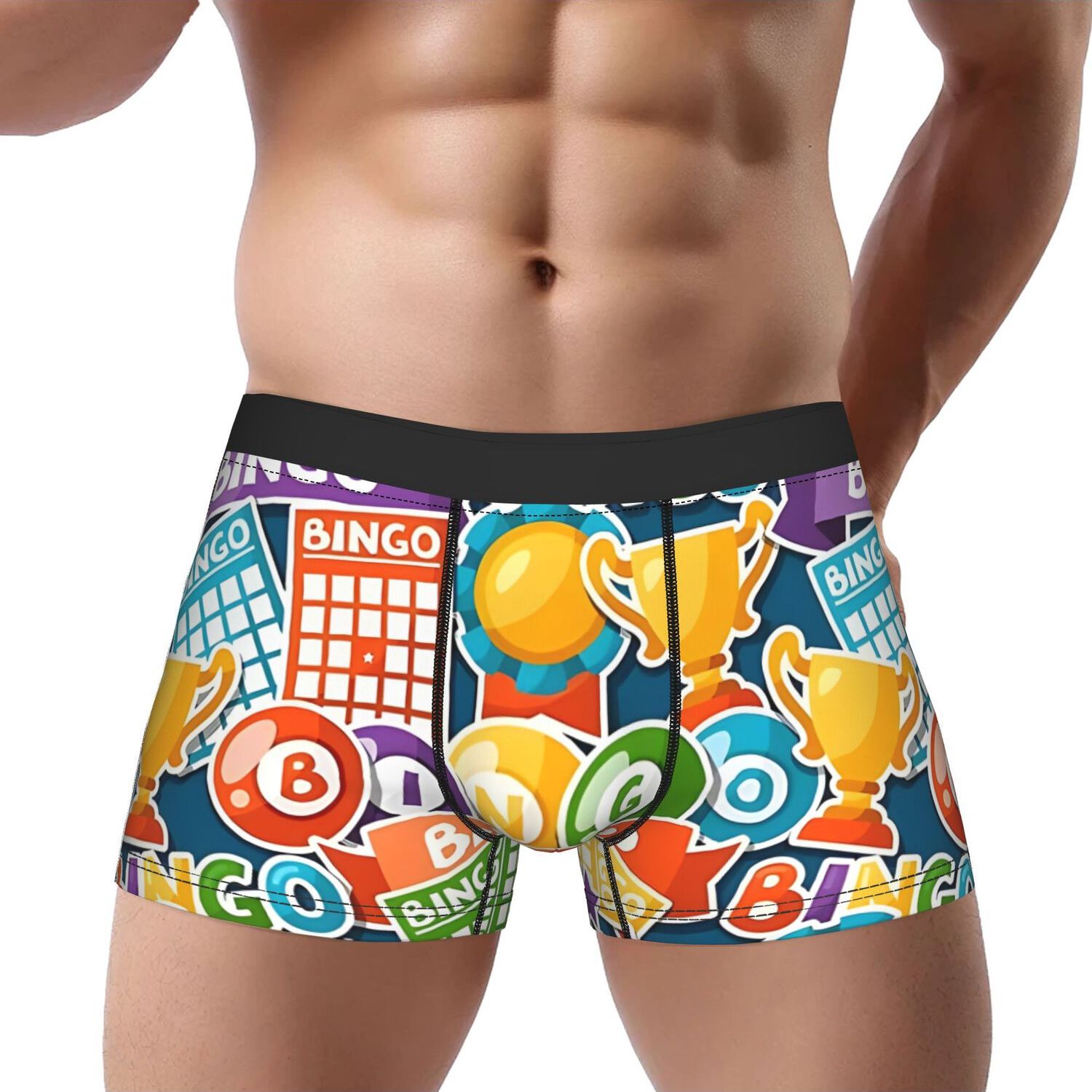 TEMU Men's Breathable Boxer Briefs With A Bingo