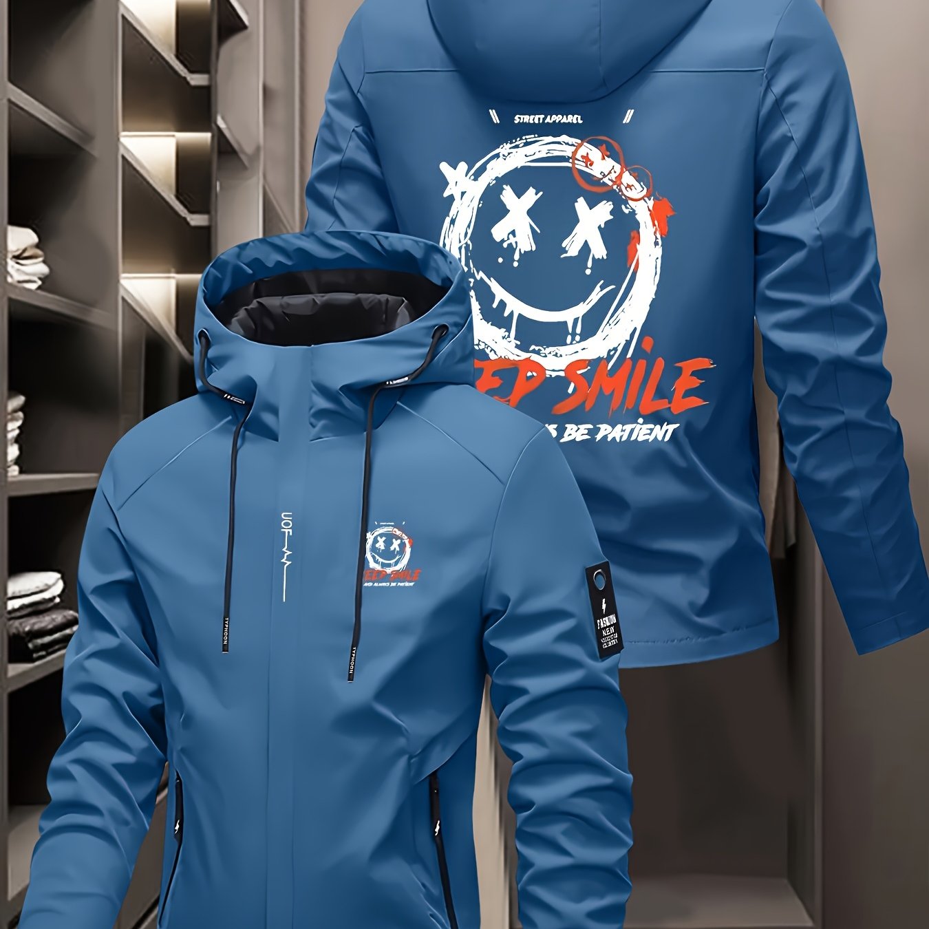 TEMU Print Jacket For New Couples, Windproof Outdoor Hiking Jacket For All Weather, Unisex Outerwear