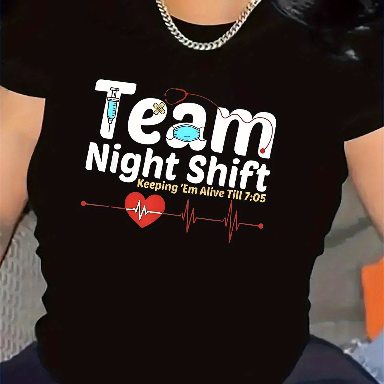 TEMU Polyester T-shirt For Workers, Durable And Comfortable, Ideal For Hospital Or Clinic Use, Features , Perfect For Nurses And Doctors, Lightweight