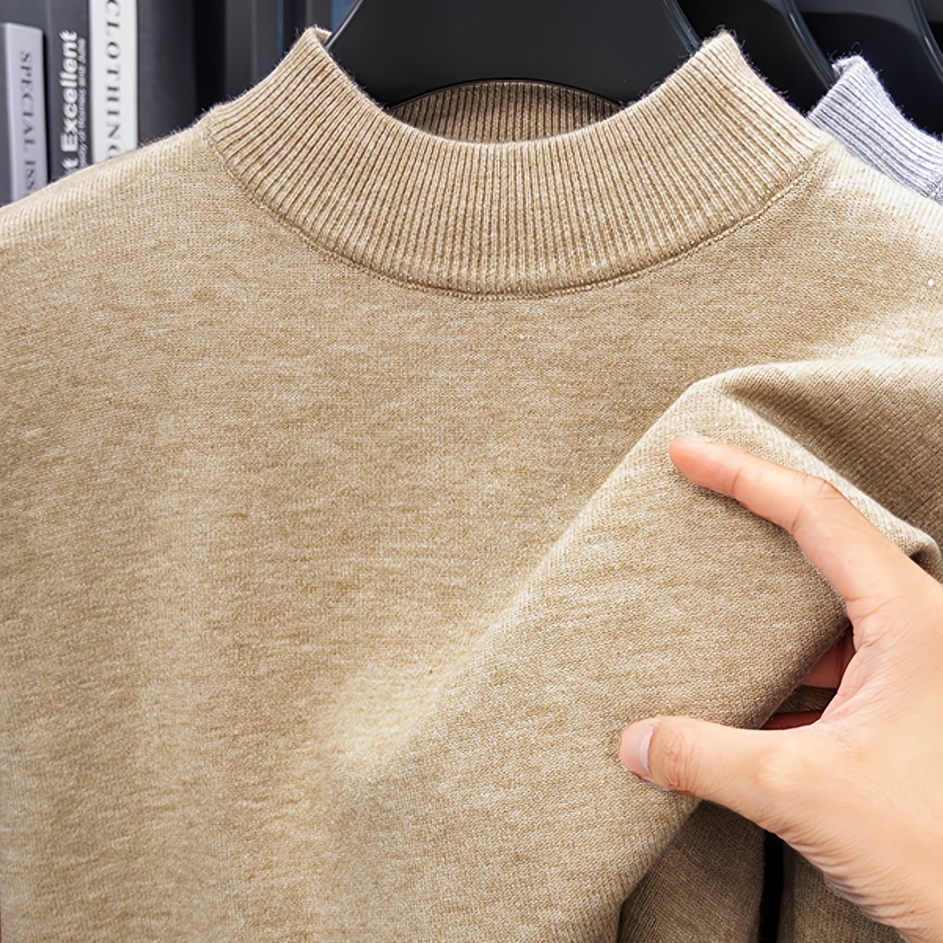 TEMU Minimalist Urban Half-turtleneck Sweater For Portable Daily Commuting