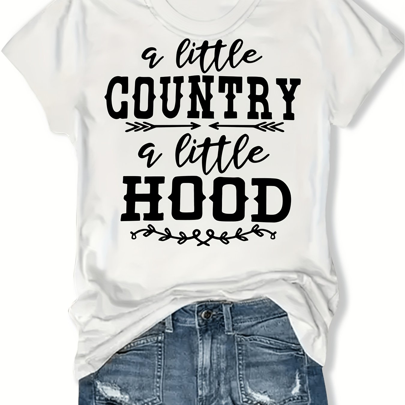 TEMU Women's & Unisex Western Cowgirl T-shirt - Soft Breathable Short Sleeve Top With A Little Country & Little Graphic Print, Relaxed Fit Stretchy