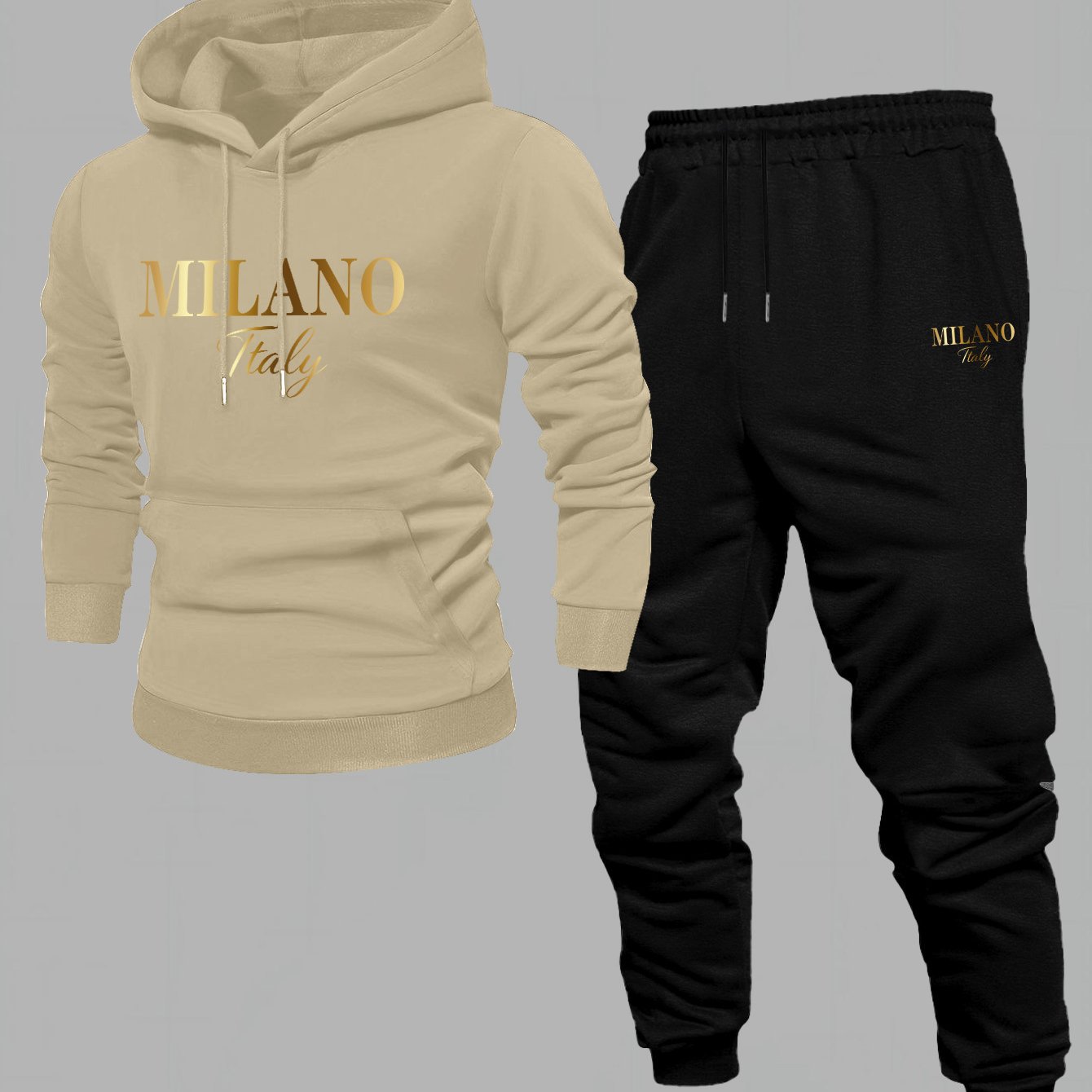 TEMU Ensemble pièces pour homme, comprenant un sweat à capuche à cordon de serrage et un pantalon de survêtement, idéal pour et l'hiver. Nouveau haut