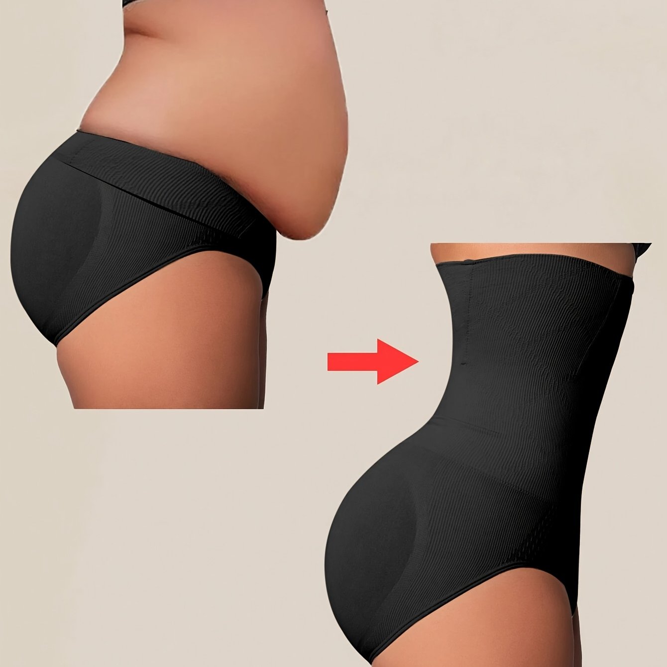 Image of Women's High-waist Tummy Control Lift Panties - Tummy Flattening And Enhancement, Adjustable Breathable , Casual Shapewear, Seamless Design, Durable Stretch Fabric