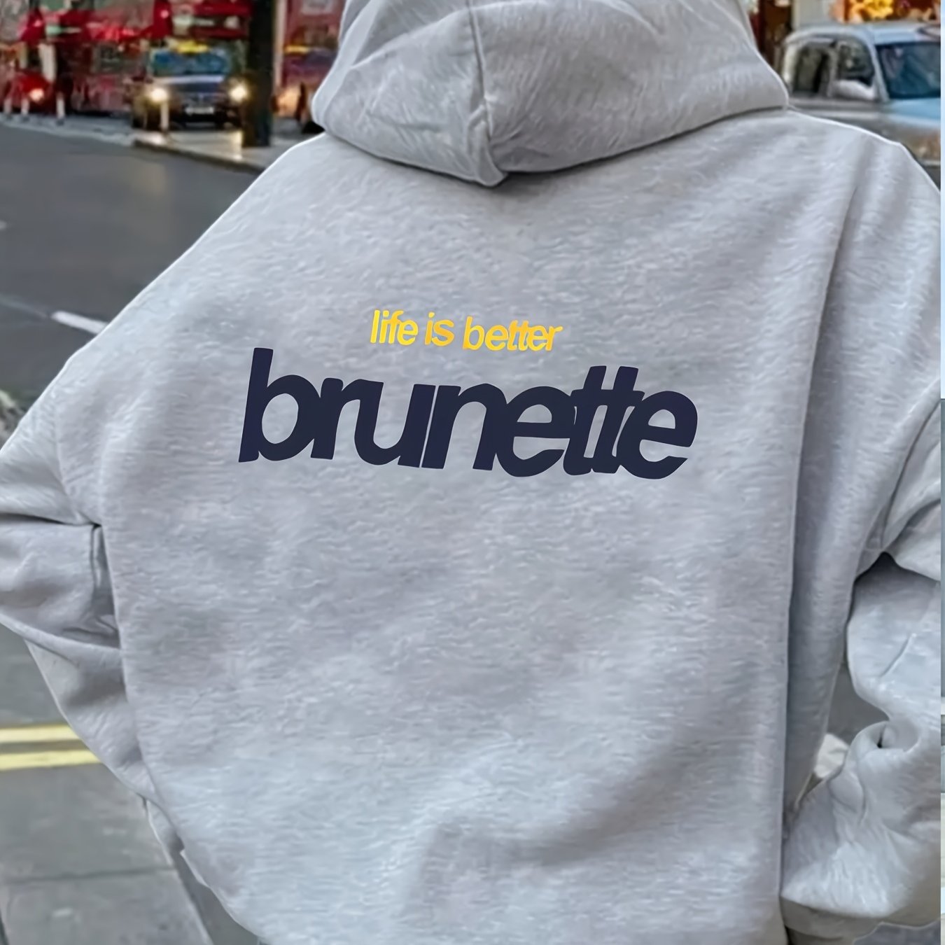 TEMU /autumn Casual Fashion Sweatshirt With Letter Print And Kangaroo Pocket, Autumn/winter Top, Comfortable Fabric, Daily Wear