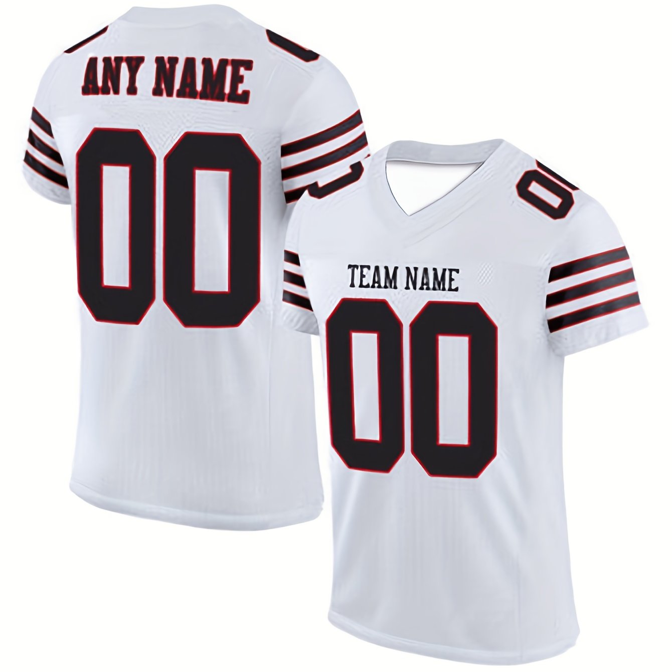 TEMU Custom Men's V-neck Sports Jersey, Featuring Print Team Name Design, Suitable For Outdoor Activities, Durable, And Stylish For Casual Wear