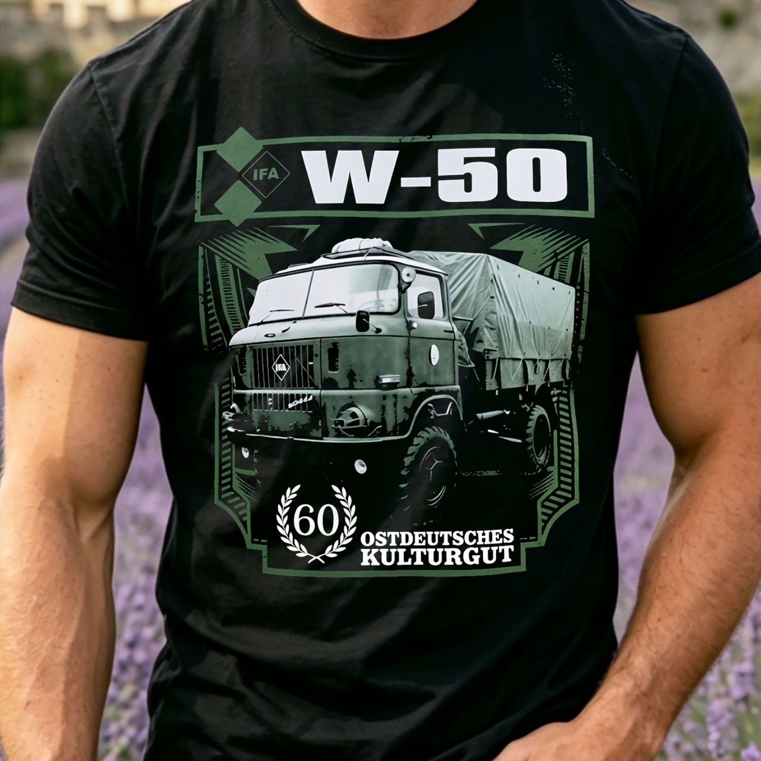Men's T-shirt W50 Truck 60 Years Ifa German Democratic Republic Commercial Vehicle East Germany Crew Neck Outdoor Breathable T-shirt Outdoor Leisure Breathable