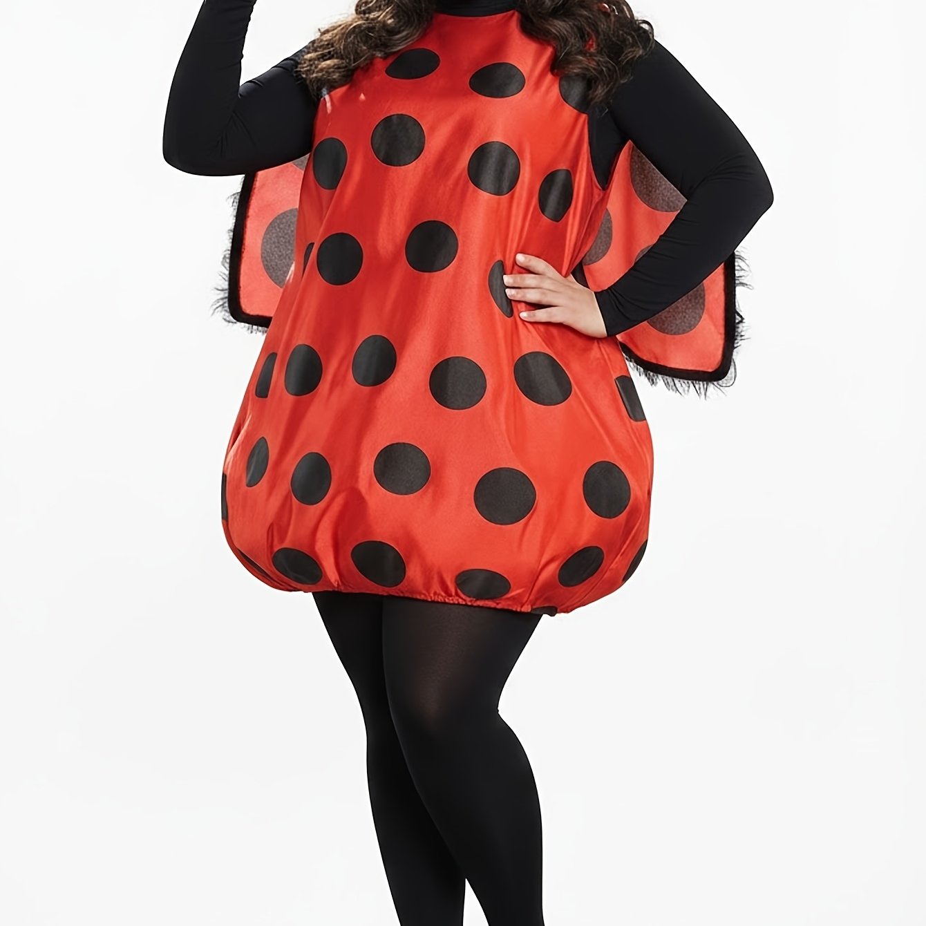 TEMU Carnival Ladybug Cosplay Makeup And Performance Costume, Headband + Winged Outfit, Halloween Christmas Carnival Major Festival Party Women's