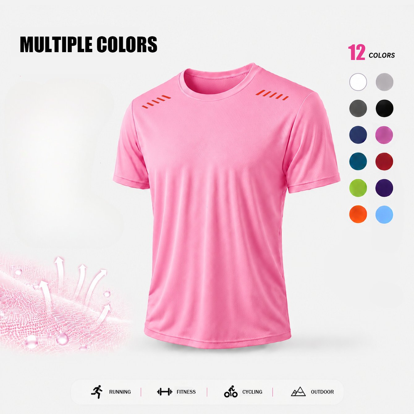 TEMU Men's Summer/autumn Loose-fit Ultra-thin Breathable Mesh Short-sleeve Basic Round-neck T-shirt With Print, Suitable For Daily Casual Wear And