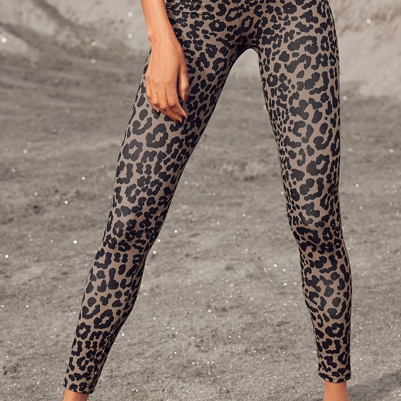 Women's Workout Leggings - High Waisted Tummy Control Yoga Pants With Leopard Print For Gym, Outdoor, Travel