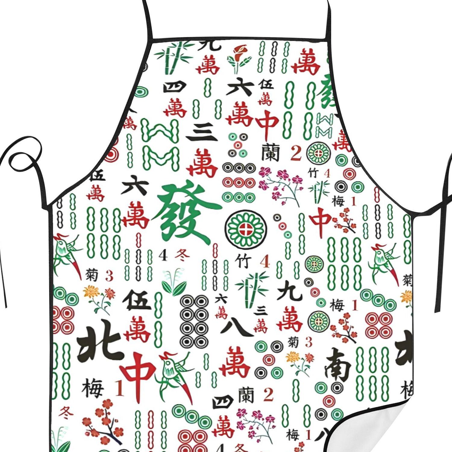 TEMU 2d Print Design Mahjong Funny Apron Cooking Restaurant Printed For Men And Women Machine Wash