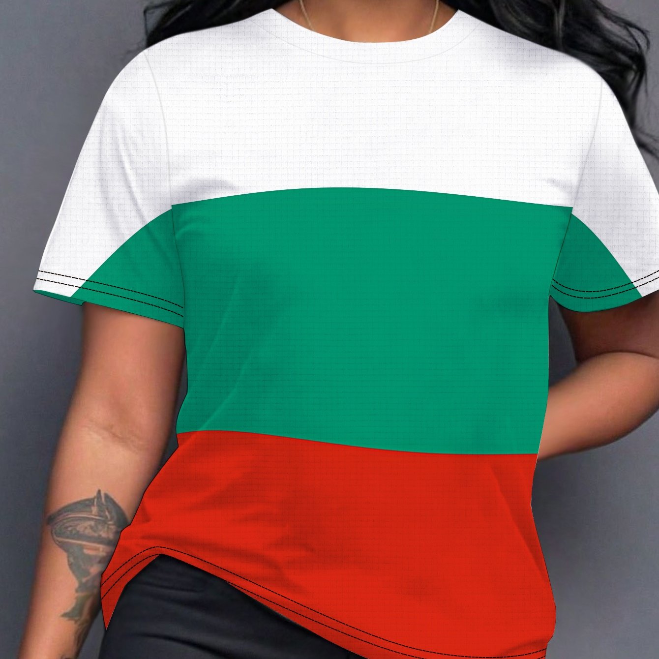 TEMU Bulgaria Flag Standard Size Women's Short Sleeve Top