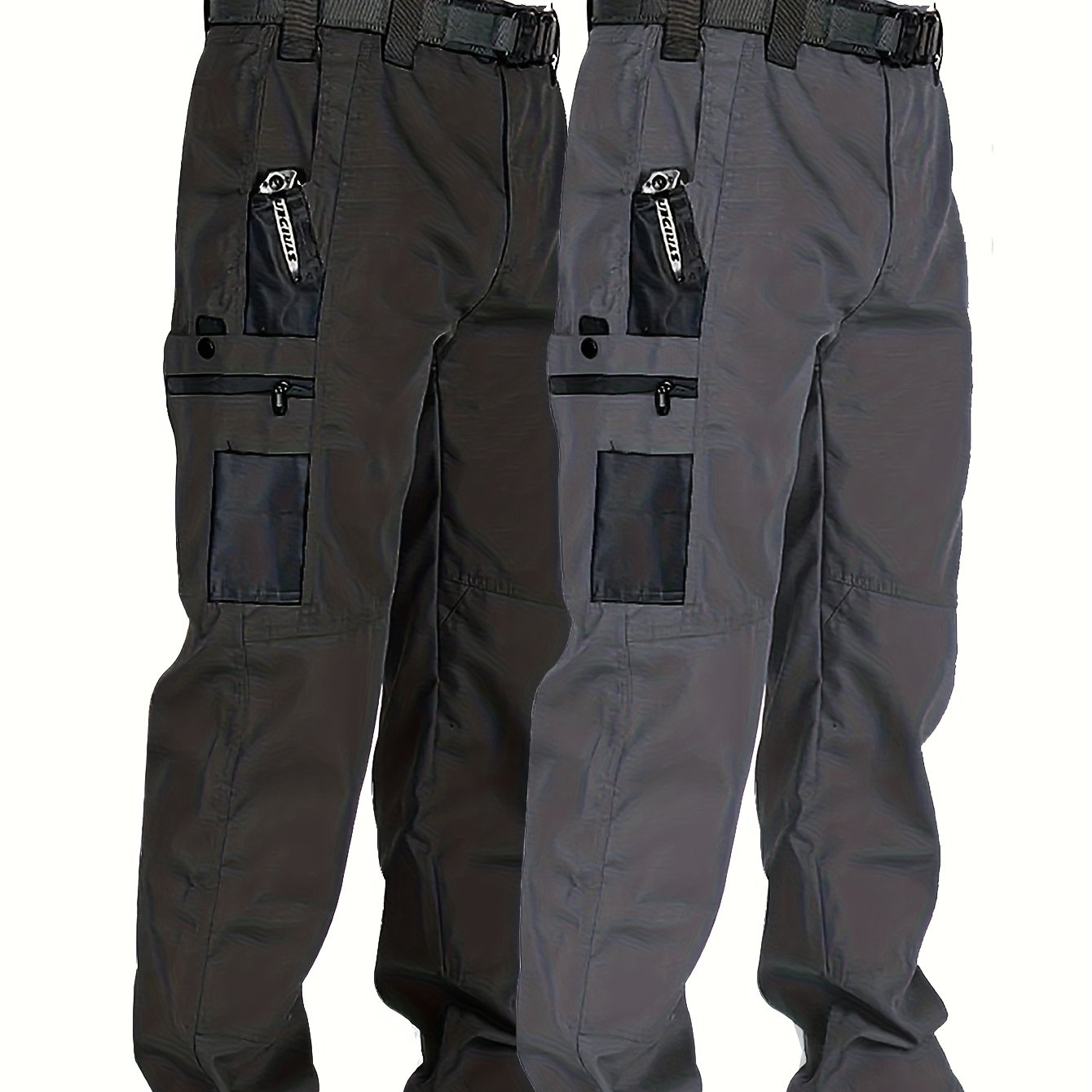 TEMU 2pcs Set, Men's Outdoor Cargo Pants, Multi-functional Pockets, Lightweight, , Durable Work Pants, For Camping Hiking, Hunting Fishing, Suitable