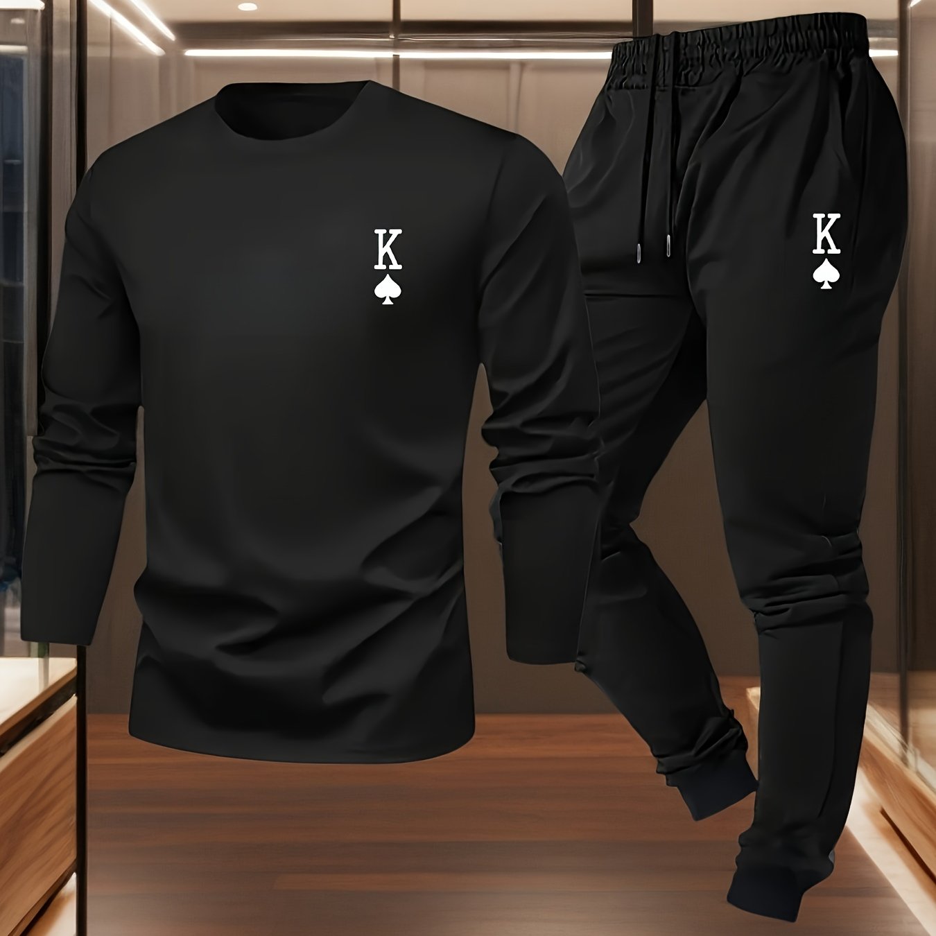 TEMU Men's Pajamas, Casual Homewear Set, G, V, Men Nightwear , Men, Men Set