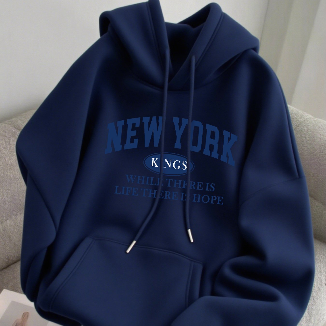 TEMU Men's -lined Hooded Sweatshirt , Versatile For Autumn And Winter, Sporty Hoodie