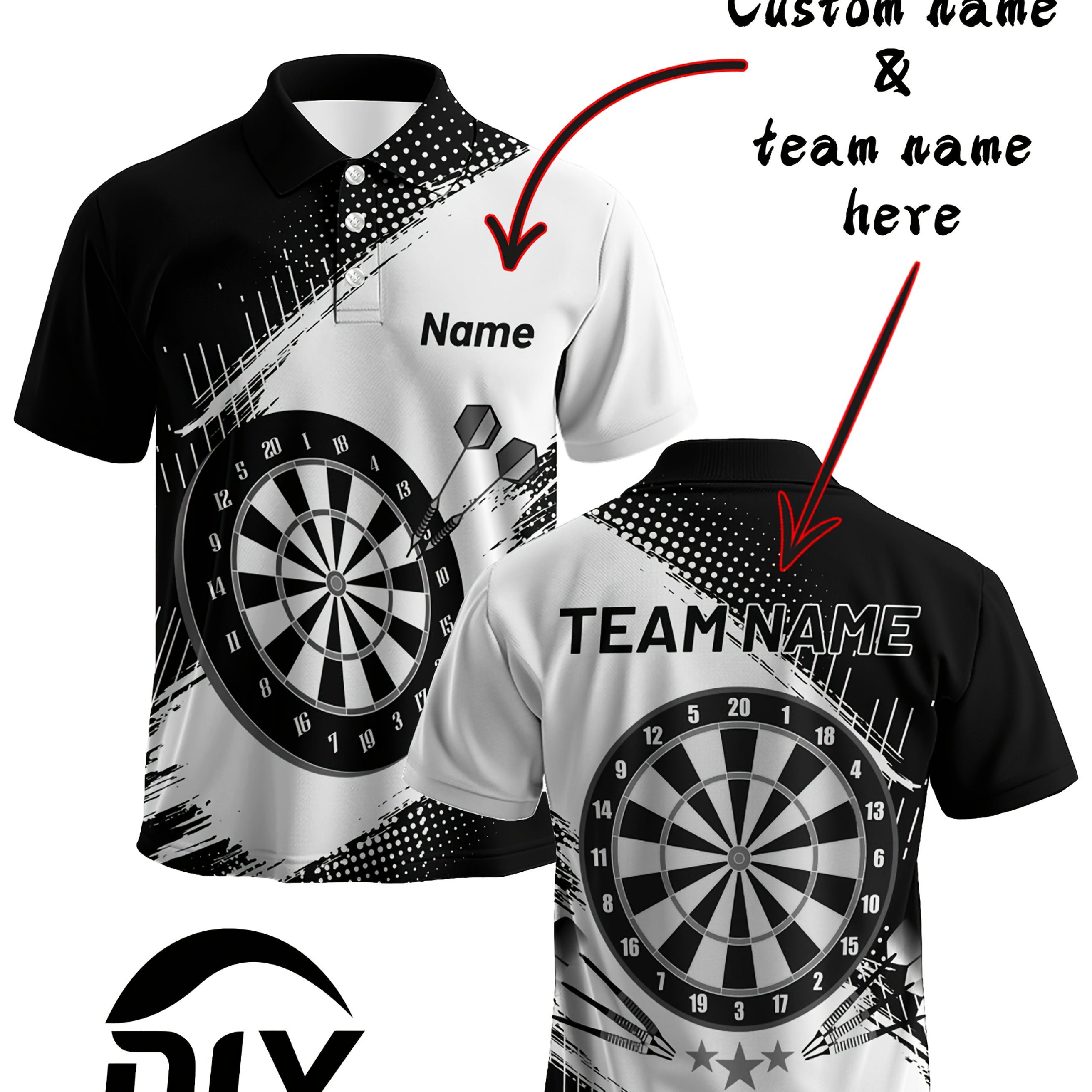 TEMU Customize This Men's Darts Shirt With A Customizable Name And Team Name. The 3d Print Design Showcases . This Comfortable, Sporty Short-sleeved