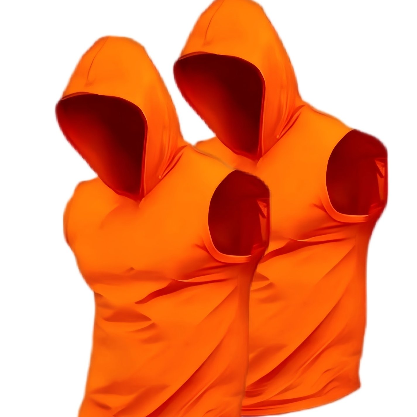 2pcs Summer Men's Sports Vest With Hood Sleeveless Workout Fitness Fishing Daily Casual Dating