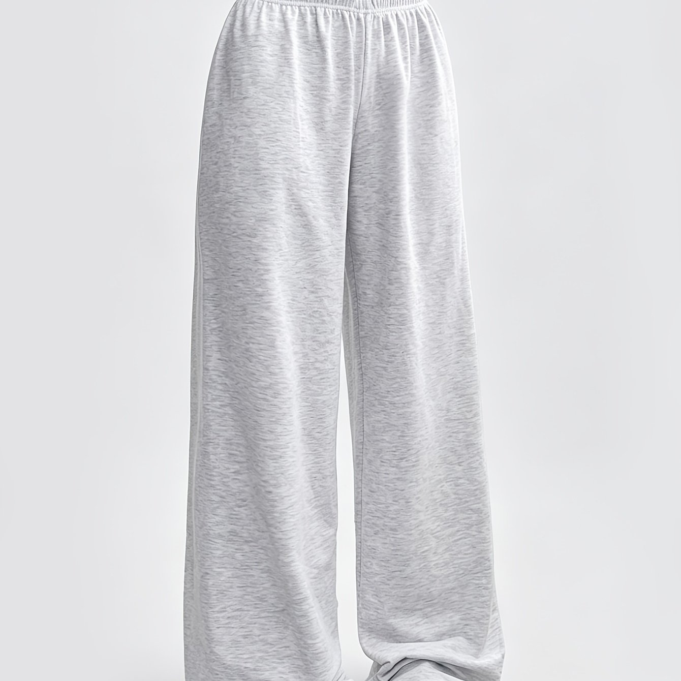 TEMU Women's Casual Wide-leg Pants With Elastic Waistband – Loose Fit Mid-stretch Fabric, Machine Washable, Ideal For Spring, Summer, And Autumn