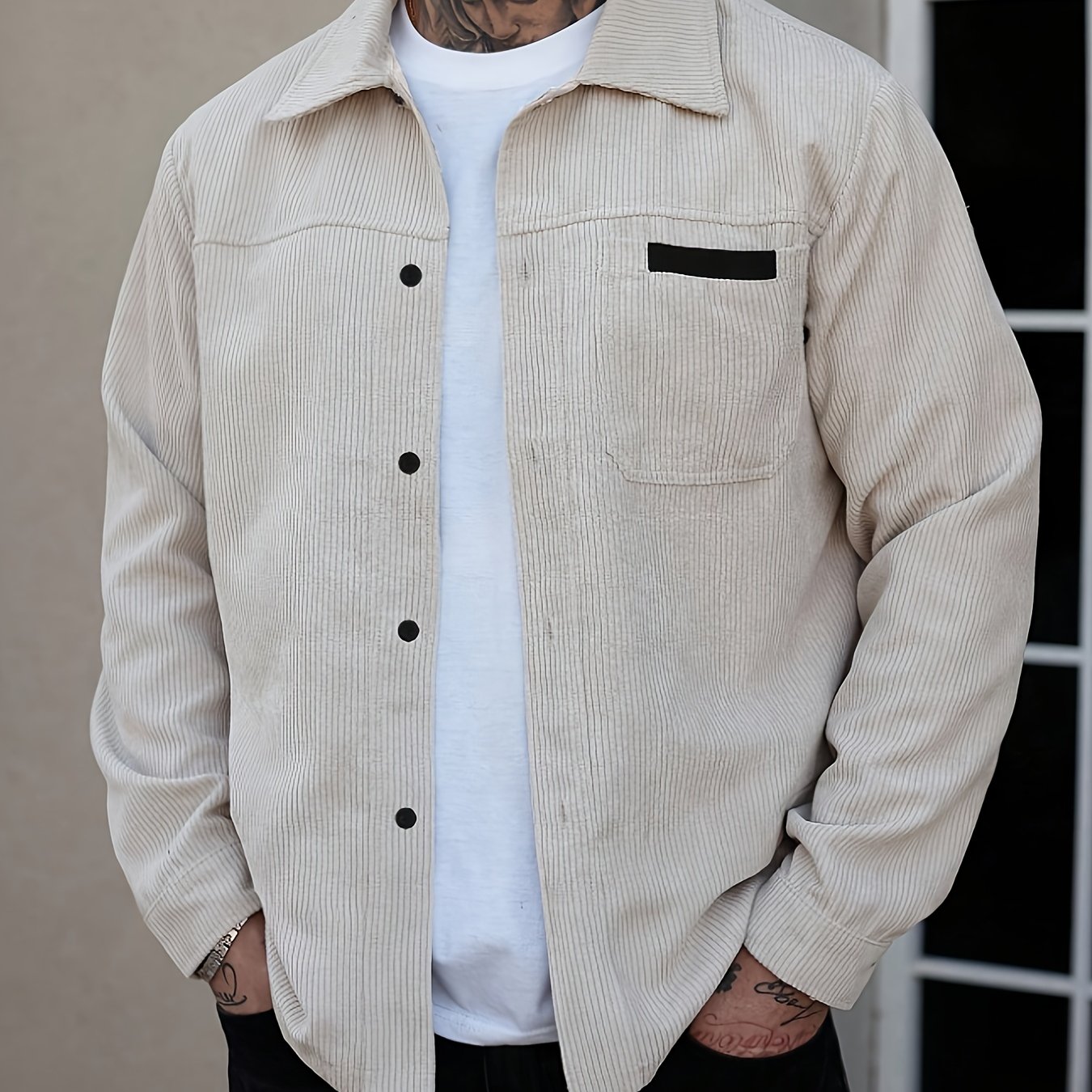 Spring/autumn 's Long Sleeve Shirt Jacket Casual Comfortable Versatile Corduroy Shirt